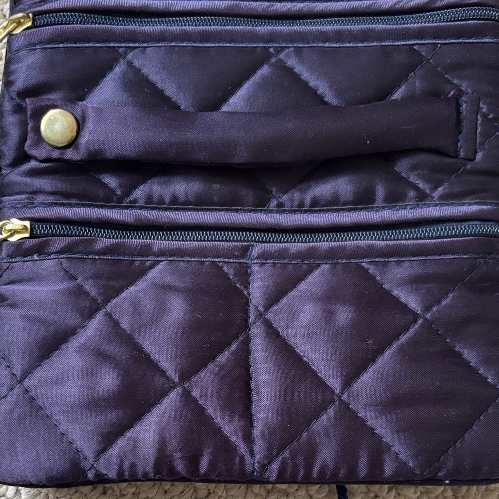 Elegant Quilted Jewelry Blue Travel Bag - Picture 5 of 6